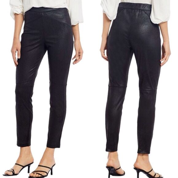 Free People Midnight Vegan Leather Pull On Pants - Picture 1 of 5